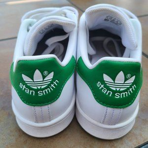 White and Green Stan Smith Adidas shoes